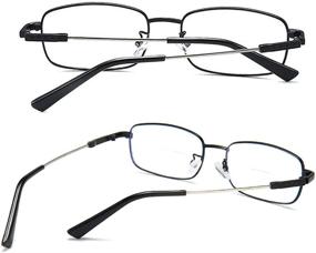 img 3 attached to Bifocal Reading Glasses Men Blue Light Blocking Computer Glasses Titanium Alloy Legs Reader Black 1.5x - Protect Your Eyes and Enhance Clarity with Stylish Design