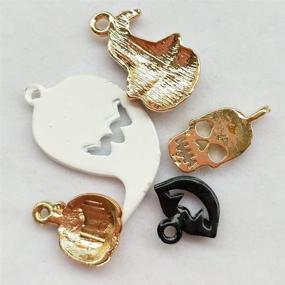 img 2 attached to 🎃 Dandan DIY Halloween Alloy Charm Pendant Set - 12pcs Assorted Pumpkin, Owl, Ghost, and Skull Jewelry Making (Halloween Style)