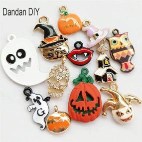 img 3 attached to 🎃 Dandan DIY Halloween Alloy Charm Pendant Set - 12pcs Assorted Pumpkin, Owl, Ghost, and Skull Jewelry Making (Halloween Style)