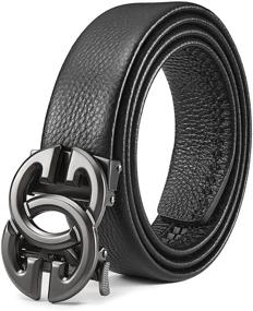 img 4 attached to Genuine Leather Fashion Black Ratchet Men's Accessories