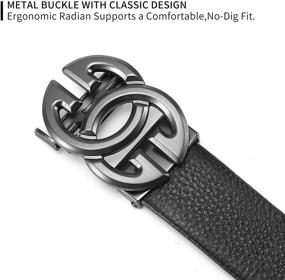 img 3 attached to Genuine Leather Fashion Black Ratchet Men's Accessories