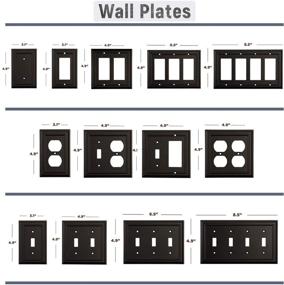 img 2 attached to 🔳 SleekLighting 4-Pack Wall Plate Outlet Switch Covers - Classic Black Architectural Wall Plates in Various Styles: Rocker, Receptacle, Toggle, and Combo - Size: 1 Gang Duplex Receptacle
