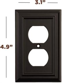 img 3 attached to 🔳 SleekLighting 4-Pack Wall Plate Outlet Switch Covers - Classic Black Architectural Wall Plates in Various Styles: Rocker, Receptacle, Toggle, and Combo - Size: 1 Gang Duplex Receptacle