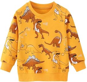 img 4 attached to UnionKK Toddler Cartoon T Shirt Dinosaur Boys' Clothing