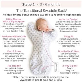 img 2 attached to 👶 SwaddleDesigns Transitional Swaddle Sack: Arms Up Sleeves, Mitten Cuffs, Tiny Triangles Blue, Small Size, 0-3 Months, 6-14 lbs (Award-Winning, Easy Sleep Transition)
