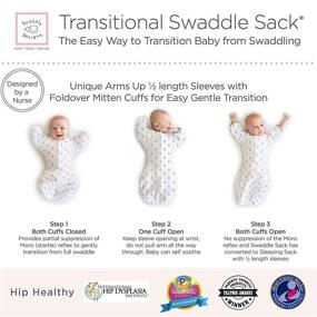 img 3 attached to 👶 SwaddleDesigns Transitional Swaddle Sack: Arms Up Sleeves, Mitten Cuffs, Tiny Triangles Blue, Small Size, 0-3 Months, 6-14 lbs (Award-Winning, Easy Sleep Transition)