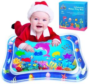 img 4 attached to ZMLM Baby Tummy-Time Water Mat: Interactive Inflatable Sensory Playmat for 3-9 Month Newborns - Fun Activity Toy Gift for Boys and Girls