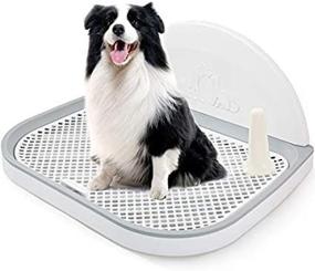 img 4 attached to 🐾 HIPIPET Puppy Dog Potty Tray: Convenient Pet Pad Holder with Removable Post and Wall Cover for Cat and Dog Toilet Training