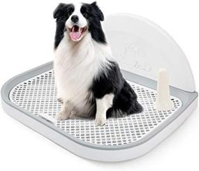 img 3 attached to 🐾 HIPIPET Puppy Dog Potty Tray: Convenient Pet Pad Holder with Removable Post and Wall Cover for Cat and Dog Toilet Training