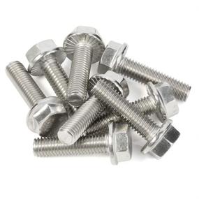 img 1 attached to 🔩 M6-1.0 x 20mm Flanged Hex Head Bolts, 25 PCS - Stainless Steel 18-8 (304), Plain Finish