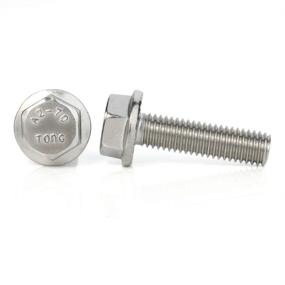 img 2 attached to 🔩 M6-1.0 x 20mm Flanged Hex Head Bolts, 25 PCS - Stainless Steel 18-8 (304), Plain Finish