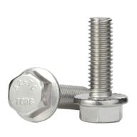 🔩 m6-1.0 x 20mm flanged hex head bolts, 25 pcs - stainless steel 18-8 (304), plain finish logo