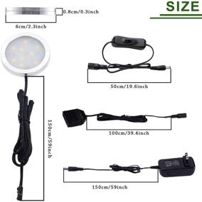 img 3 attached to 💡 Efficient 12V AIBOO LED Under Cabinet Lighting Kit - 3 Packs Slim Aluminum Puck Lights for Counter Closet Lighting (Daylight White) - All-included Accessories & 2-Way Switch!