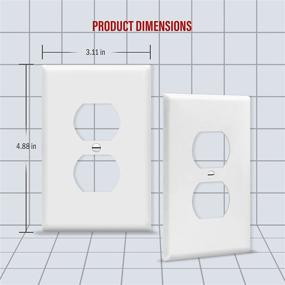 img 3 attached to 🔌 Enerlites Duplex Receptacle Outlet Wall Plate, Electrical Outlet Cover, 1-Gang Midway Size 4.88x3.11, Unbreakable Polycarbonate Thermoplastic, UL Listed, 8821M-W-20PCS, White (Pack of 20)