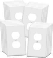 🔌 enerlites duplex receptacle outlet wall plate, electrical outlet cover, 1-gang midway size 4.88x3.11, unbreakable polycarbonate thermoplastic, ul listed, 8821m-w-20pcs, white (pack of 20) logo