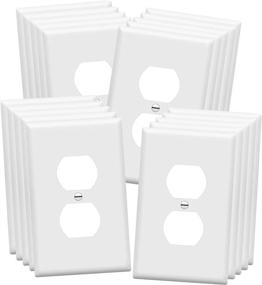 img 4 attached to 🔌 Enerlites Duplex Receptacle Outlet Wall Plate, Electrical Outlet Cover, 1-Gang Midway Size 4.88x3.11, Unbreakable Polycarbonate Thermoplastic, UL Listed, 8821M-W-20PCS, White (Pack of 20)