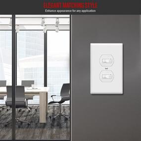 img 1 attached to 🔌 Enerlites Duplex Receptacle Outlet Wall Plate, Electrical Outlet Cover, 1-Gang Midway Size 4.88x3.11, Unbreakable Polycarbonate Thermoplastic, UL Listed, 8821M-W-20PCS, White (Pack of 20)
