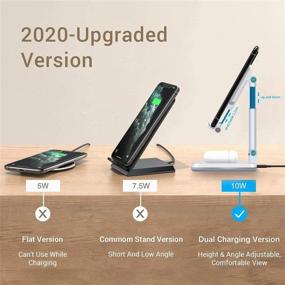 img 1 attached to 📱 DM Wireless Phone Charger Stand for Desk - QI Fast Charger Station Cell Phone Stand Compatible with iPhone 12/11/Pro/XS/Max/XR/X/8/8P, Samsung S10/S9/S8/Note10, Air Pod/Pro (White)