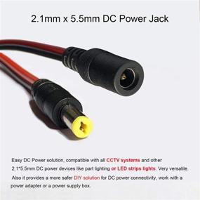 img 3 attached to 💡 High-Quality 10 Pairs of 12V 5A DC Power Pigtail Cable with 2.1mm x 5.5 mm Male & Female Connectors - Ideal for CCTV Security Camera and Lighting Power Adapter