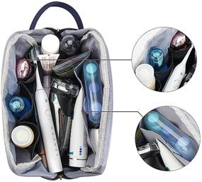 img 2 attached to 🧳 MAGEFY Men's Travel Toiletry Bag - Hanging Dopp Kit for Toiletries, Waterproof Shaving Bathroom Pouch Organizer (Blue)