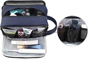 img 3 attached to 🧳 MAGEFY Men's Travel Toiletry Bag - Hanging Dopp Kit for Toiletries, Waterproof Shaving Bathroom Pouch Organizer (Blue)