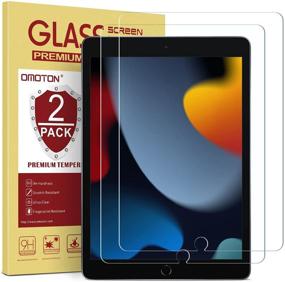 img 4 attached to 📱 [2 Pack] OMOTON Screen Protector for iPad 9th 8th 7th Gen (10.2 Inch) - Tempered Glass/Apple Pencil Compatible (2021&2020&2019)