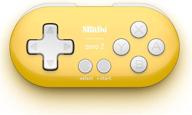 🎮 yellow edition 8bitdo zero 2 mini controller: bluetooth key chain sized for nintendo switch, windows, android, and macos logo
