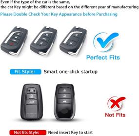 img 3 attached to 🔑 QBUC Toyota Key Fob Cover with Keychain | Soft TPU All-Around Protection Case for Fortuner, Tundra, Camry, RAV4, Highlander, Corolla | Smart Key Compatible | Silver