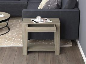 img 1 attached to Safdie & Co. Dark Taupe End Table with Drawer - Classy Brown Accent Table