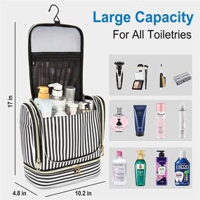 img 1 attached to Hanging Toiletry Bag for Men & Women by WDLHQC: Water-Resistant Travel Organizer with Hook for Full-Sized Toiletries, Makeup, and Cosmetics