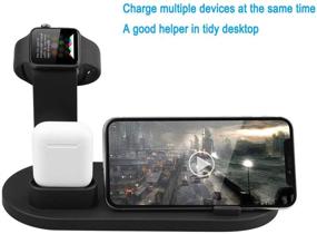 img 1 attached to 🔌 Wireless Charging Dock for Multiple Devices - Phone & Watch Charger Station, 4 in 1 Fast Qi Wireless Smart Charging Station with 3 Charging Interfaces