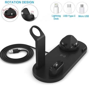 img 2 attached to 🔌 Wireless Charging Dock for Multiple Devices - Phone & Watch Charger Station, 4 in 1 Fast Qi Wireless Smart Charging Station with 3 Charging Interfaces