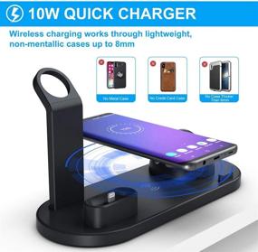 img 3 attached to 🔌 Wireless Charging Dock for Multiple Devices - Phone & Watch Charger Station, 4 in 1 Fast Qi Wireless Smart Charging Station with 3 Charging Interfaces