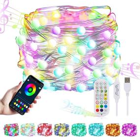 img 4 attached to 🌈 65.6FT Rainbow Fairy String Lights: Waterproof, Remote Controlled, Music Sync, RGBIC for Christmas Bedroom Decor & Outdoor Use