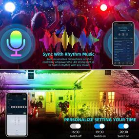 img 2 attached to 🌈 65.6FT Rainbow Fairy String Lights: Waterproof, Remote Controlled, Music Sync, RGBIC for Christmas Bedroom Decor & Outdoor Use