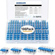 🔵 gkeemars 106 pcs lever wire nuts connectors: compact splicing kit for electrical wires - solid, stranded, and flexible wires (blue) logo