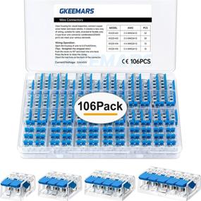 img 4 attached to 🔵 GKEEMARS 106 Pcs Lever Wire Nuts Connectors: Compact Splicing Kit for Electrical Wires - Solid, Stranded, and Flexible Wires (Blue)