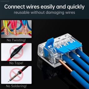 img 3 attached to 🔵 GKEEMARS 106 Pcs Lever Wire Nuts Connectors: Compact Splicing Kit for Electrical Wires - Solid, Stranded, and Flexible Wires (Blue)