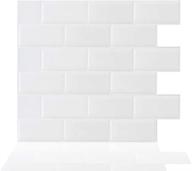 🏢 tic tac tiles 10-sheet 12"x 12" self adhesive removable stick on kitchen backsplash bathroom 3d wall sticker wallpaper tiles - subway design (pure blanc/subway white) logo