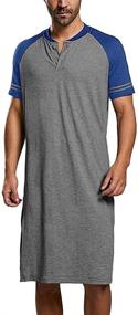 img 3 attached to Gafeng Men's Oversized Nightshirt Nightgown: Stylish Sleepwear for Maximum Comfort and Lounge