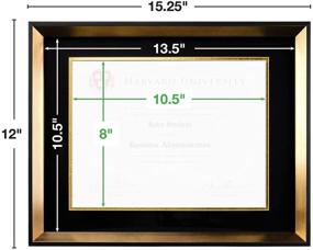 img 1 attached to 🏅 EXCELLO GLOBAL PRODUCTS Modern Photo Document Frame: 8.5x11 with Double Mat Graduation Diploma Certificate Holder Wall Frame (Gold) - Elegant Display for Your Achievements