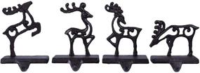 img 2 attached to 🦌 Set of 4 Reindeer Team Cut-out Poses 7 x 5 Black Metal Christmas Stocking Holders