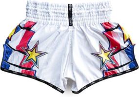 img 1 attached to YOKKAO Muay White Boxing Shorts Sports & Fitness and Other Sports