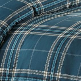 img 1 attached to 🛏️ Vilano Plaid Collection: Premium Quality Oversized 3-Piece Comforter Set - King/Cal King, Blue