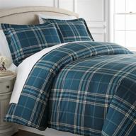 🛏️ vilano plaid collection: premium quality oversized 3-piece comforter set - king/cal king, blue logo