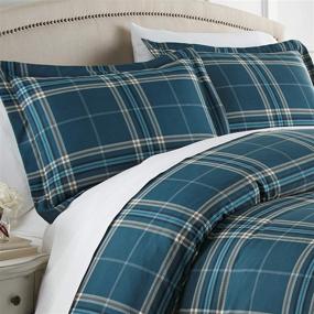 img 3 attached to 🛏️ Vilano Plaid Collection: Premium Quality Oversized 3-Piece Comforter Set - King/Cal King, Blue