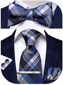 img 4 attached to 👔 Upscale Paisley Necktie, Bowtie, and Cufflink Set - Hi Tie Collection