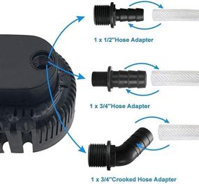 img 3 attached to 🏊 Lnicez Above Ground Pool Cover Pump - Submersible Sump Pump, Efficient Swimming Water Removal Pumps, Drainage Hose &amp; 25 Feet Extra Long Power Cord Included, 850 GPH for In Ground Pools, 3 Adapters