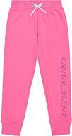 🩴 calvin klein little girls' fa21 anthracite sweatpants - clothing, pants & capris logo