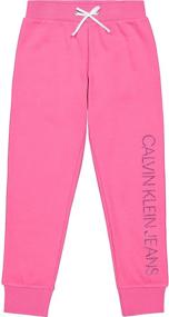 img 1 attached to 🩴 Calvin Klein Little Girls' FA21 Anthracite Sweatpants - Clothing, Pants & Capris